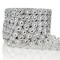 30Ft , 6 Rows Bling Rhinestone Diamond Flower Shape Mesh Ribbon Wrap,Storystore Silver Acrylic Bling Diamond Wrap Ribbon for Wedding, Cake, Vase Decorations, Party Supplies(1 Roll)(Silver Flower Shape)